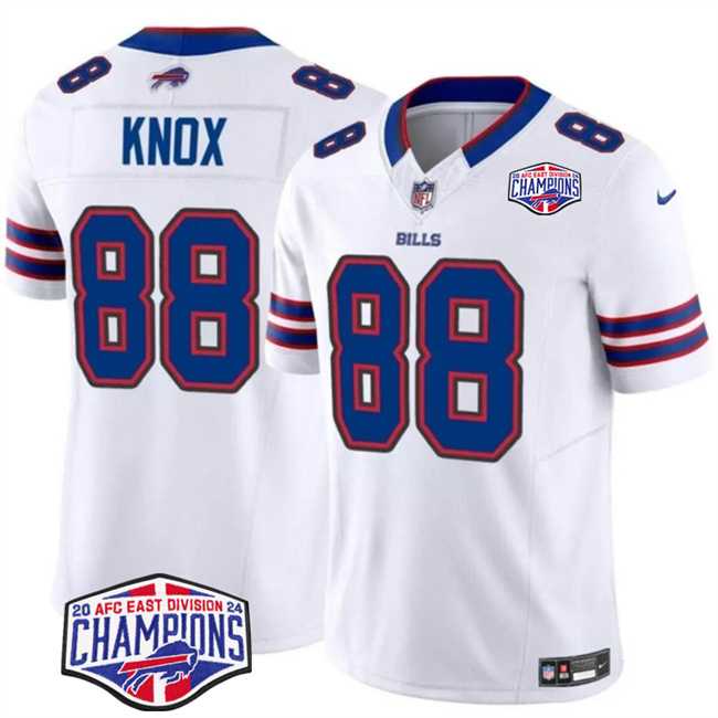 Men%27s Buffalo Bills #88 Dawson Knox White F.U.S.E. 2024 AFC East Division Champions Vapor Limited Stitched Jersey->detroit lions->NFL Jersey